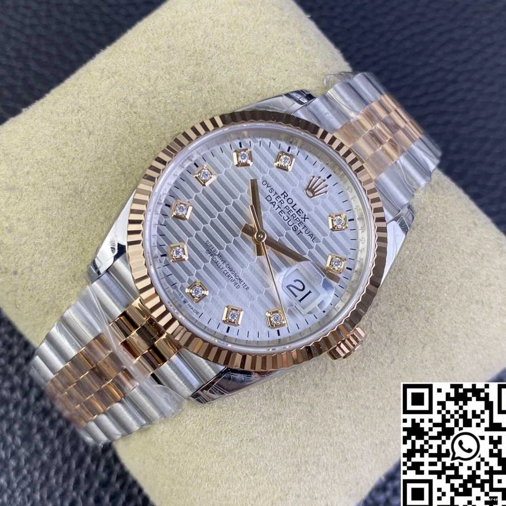 M126231 36MM Hourmarker Rolex Diamond VS Motif Dial Tone Factory Two Silver Datejust 0312